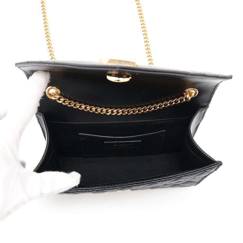 Saint Laurent Paris Chain Shoulder Bag Envelope Black - Picture 5 of 9